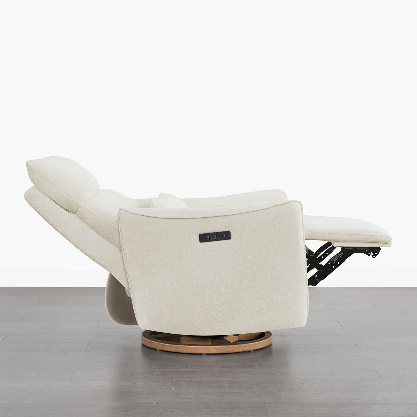 Swivel Nursery Glider Recliner with Power Headrest