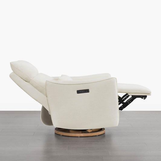 Swivel Nursery Glider Recliner with Power Headrest