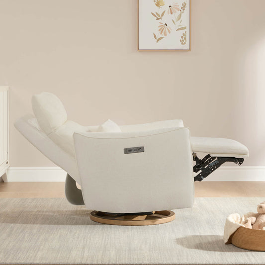 Swivel Nursery Glider Recliner with Power Headrest