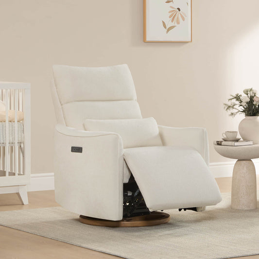 Swivel Nursery Glider Recliner with Power Headrest