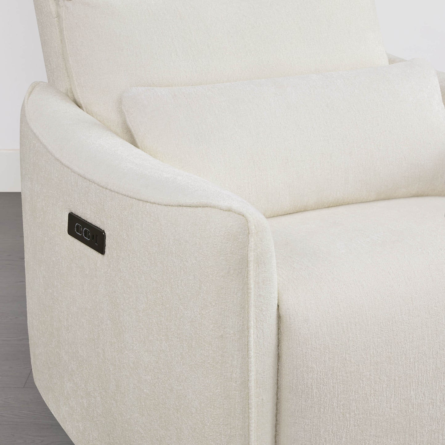 Swivel Nursery Glider Recliner with Power Headrest