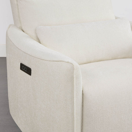 Swivel Nursery Glider Recliner with Power Headrest