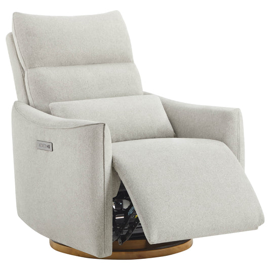 Swivel Nursery Glider Recliner with Power Headrest