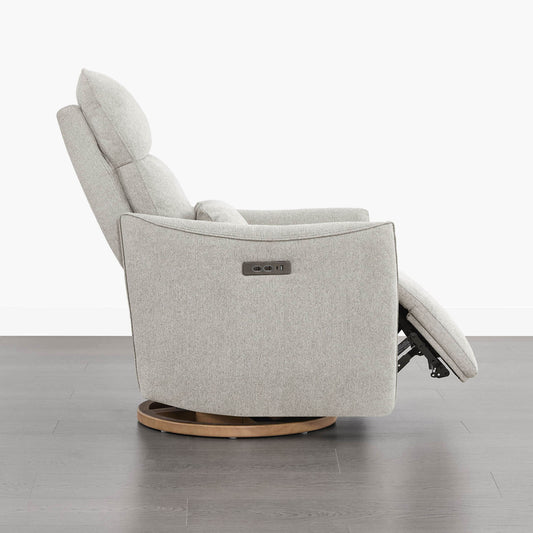 Swivel Nursery Glider Recliner with Power Headrest