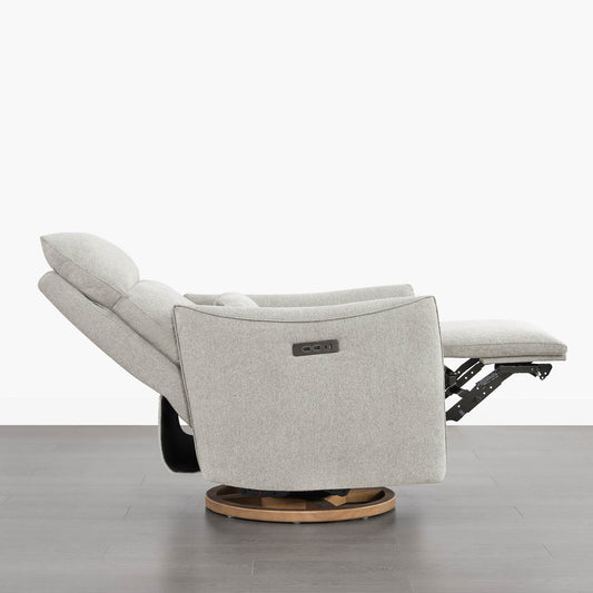 Swivel Nursery Glider Recliner with Power Headrest