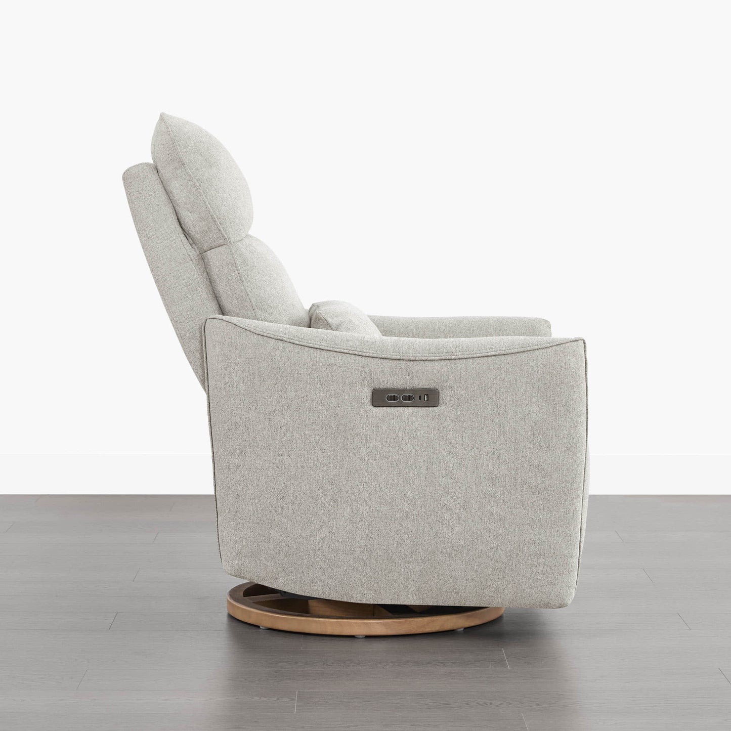 Swivel Nursery Glider Recliner with Power Headrest