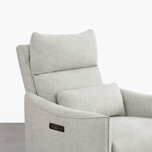 Swivel Nursery Glider Recliner with Power Headrest