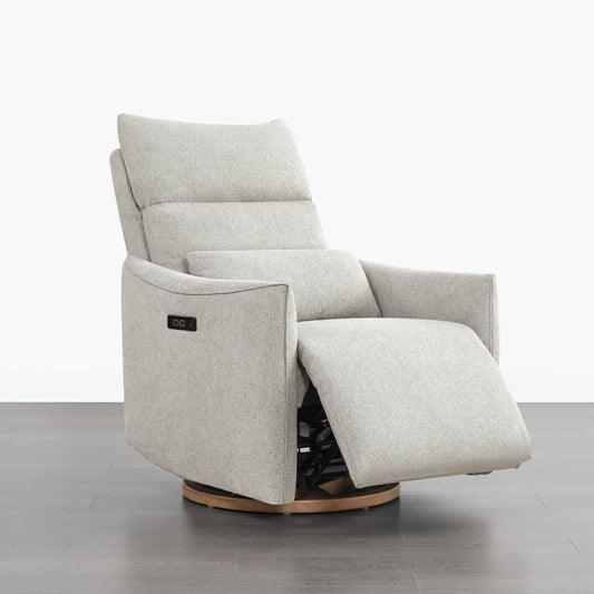 Swivel Nursery Glider Recliner with Power Headrest