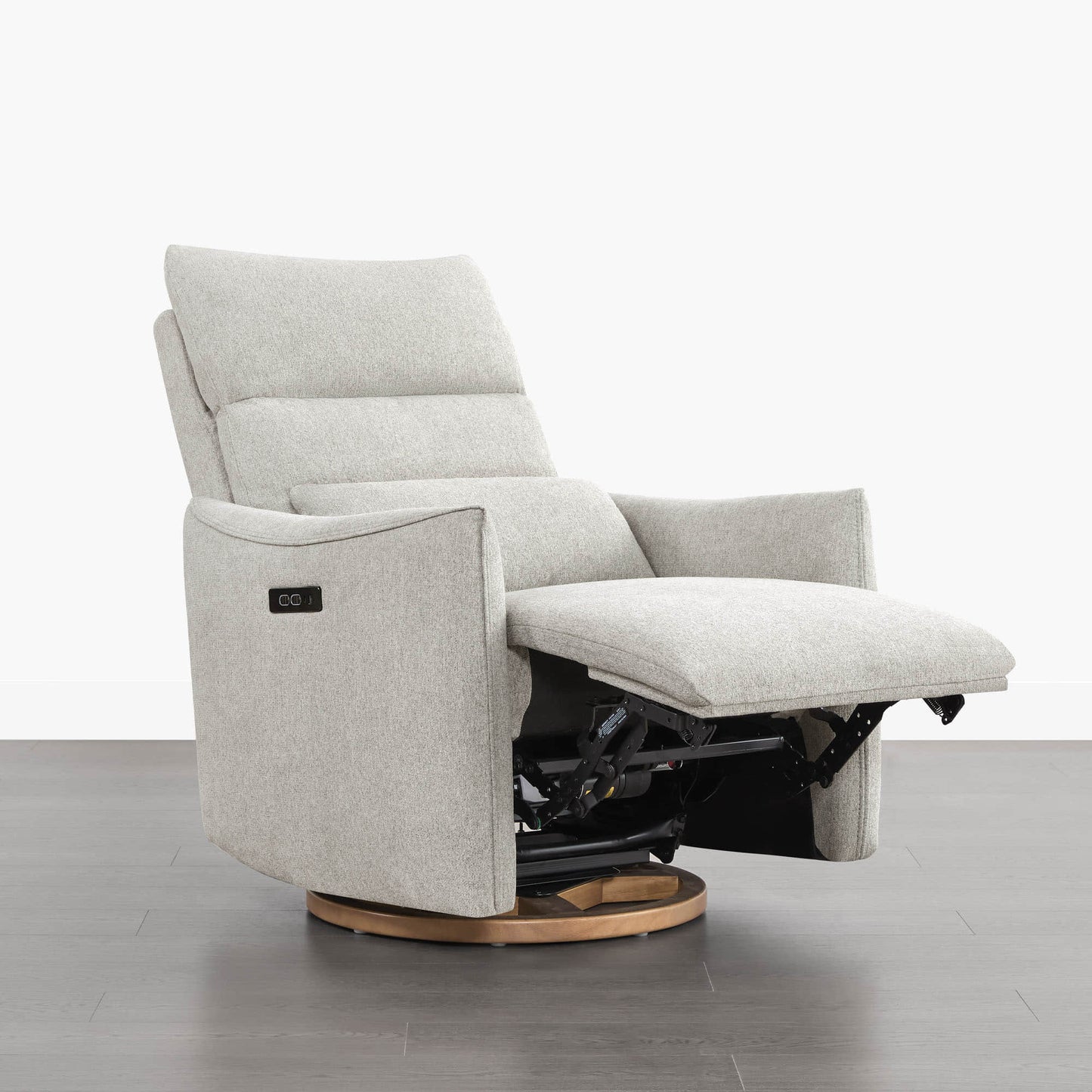 Swivel Nursery Glider Recliner with Power Headrest