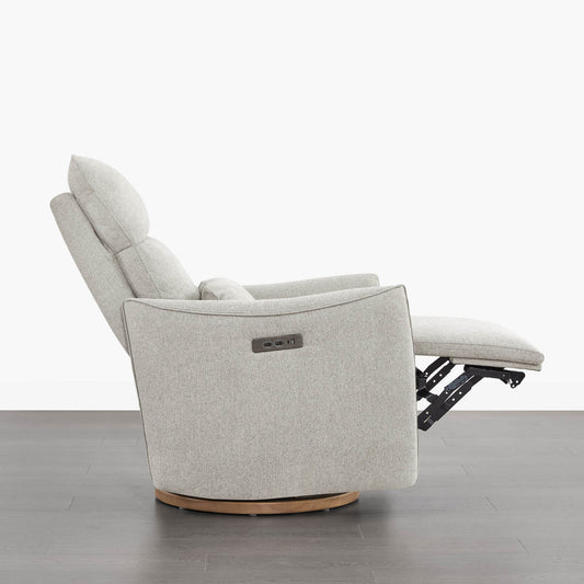 Swivel Nursery Glider Recliner with Power Headrest