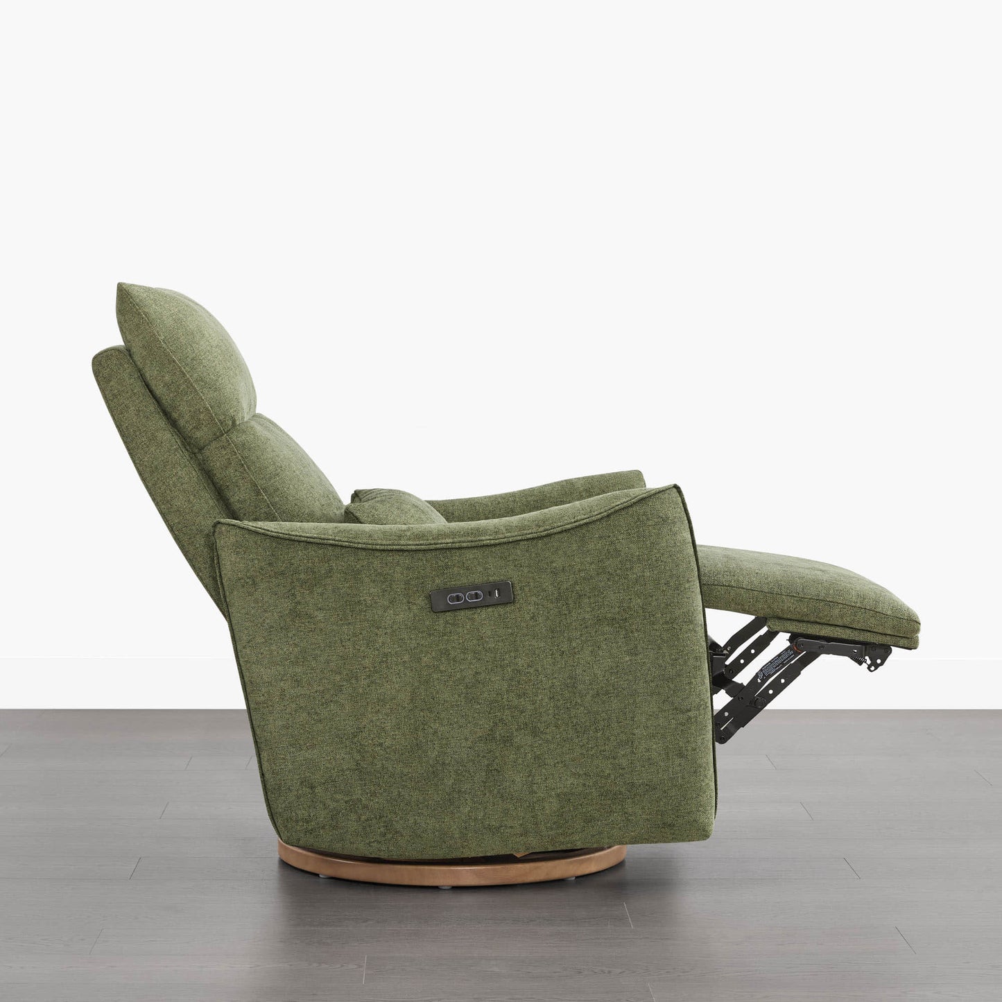 Swivel Nursery Glider Recliner with Power Headrest