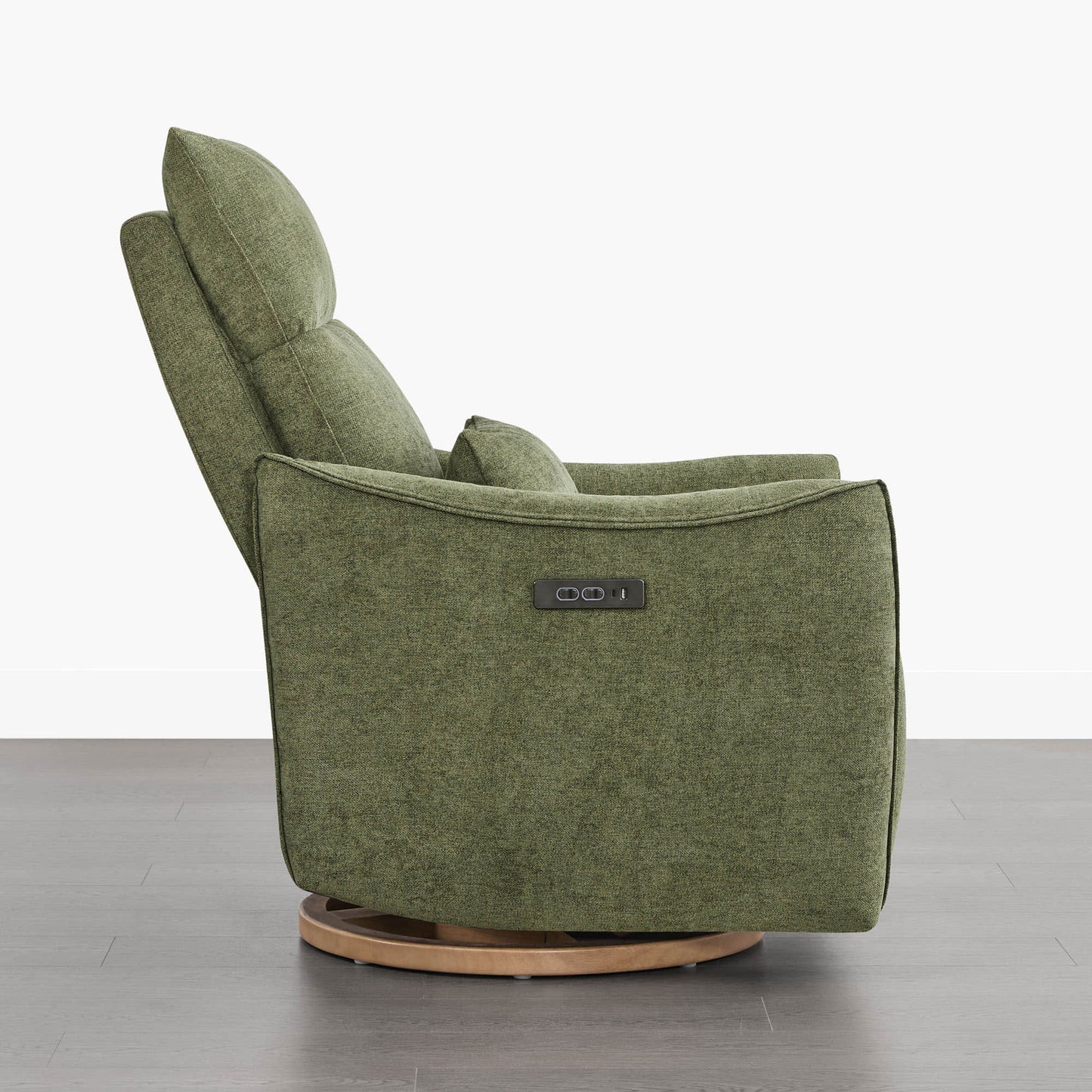 Swivel Nursery Glider Recliner with Power Headrest
