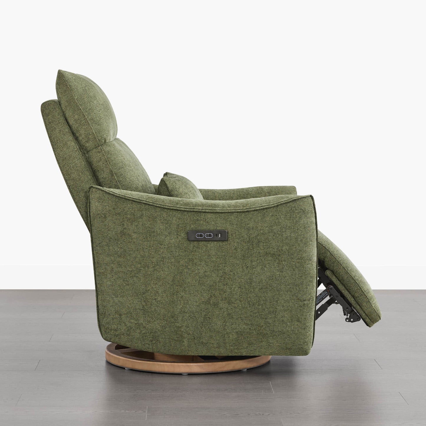 Swivel Nursery Glider Recliner with Power Headrest