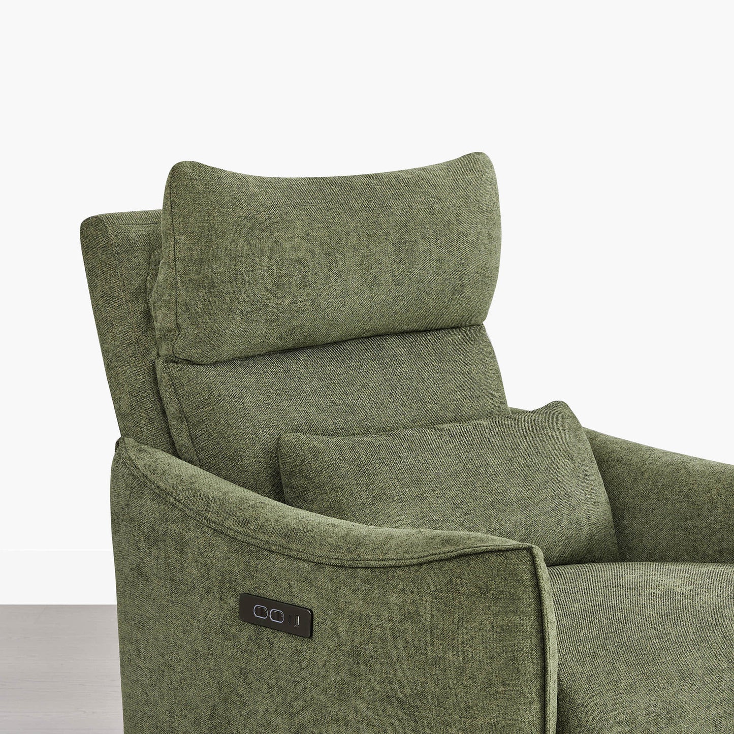 Swivel Nursery Glider Recliner with Power Headrest
