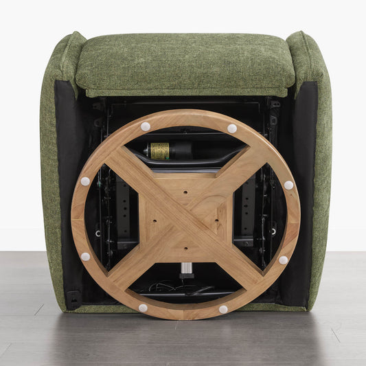 Swivel Nursery Glider Recliner with Power Headrest