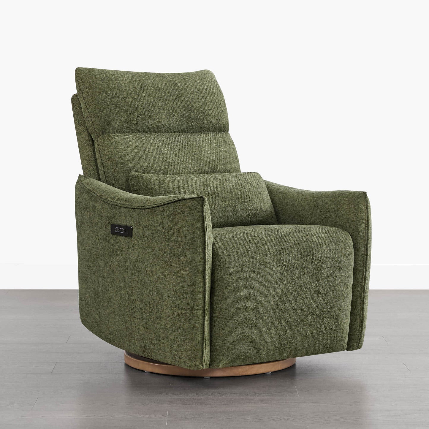 Swivel Nursery Glider Recliner with Power Headrest