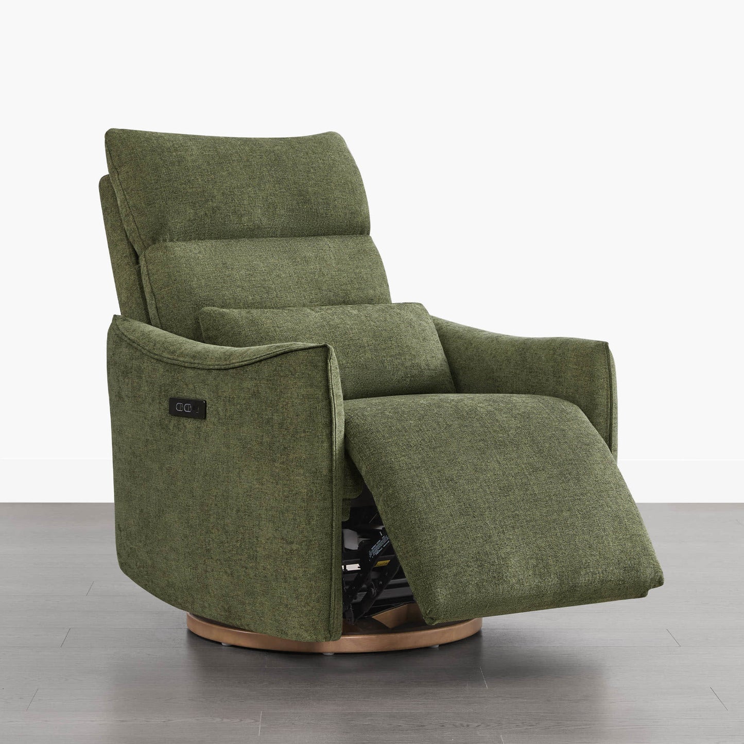 Swivel Nursery Glider Recliner with Power Headrest