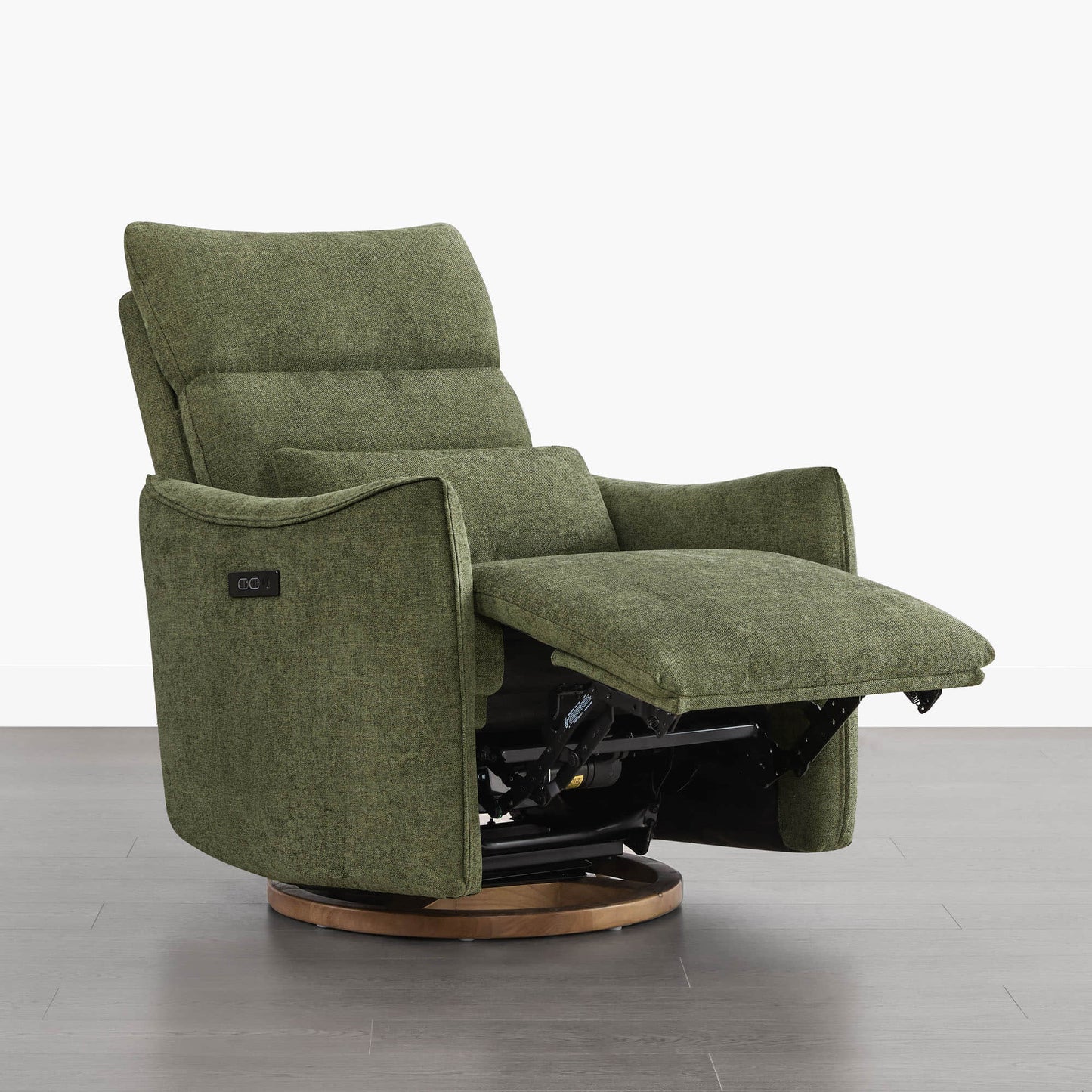 Swivel Nursery Glider Recliner with Power Headrest