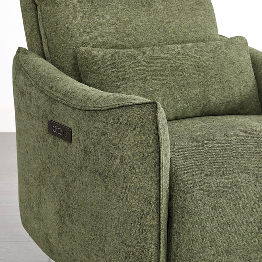 Swivel Nursery Glider Recliner with Power Headrest