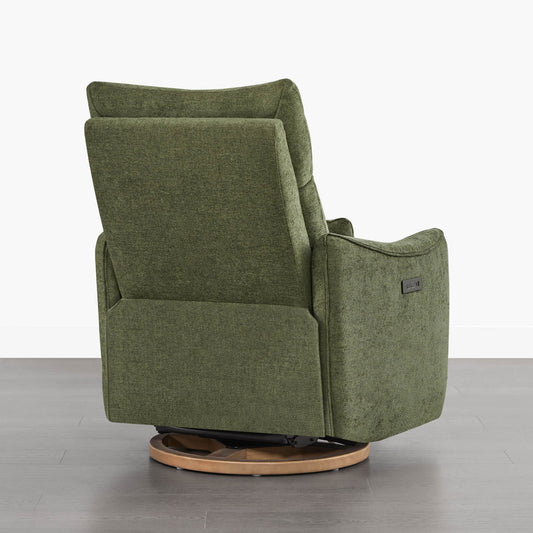 Swivel Nursery Glider Recliner with Power Headrest