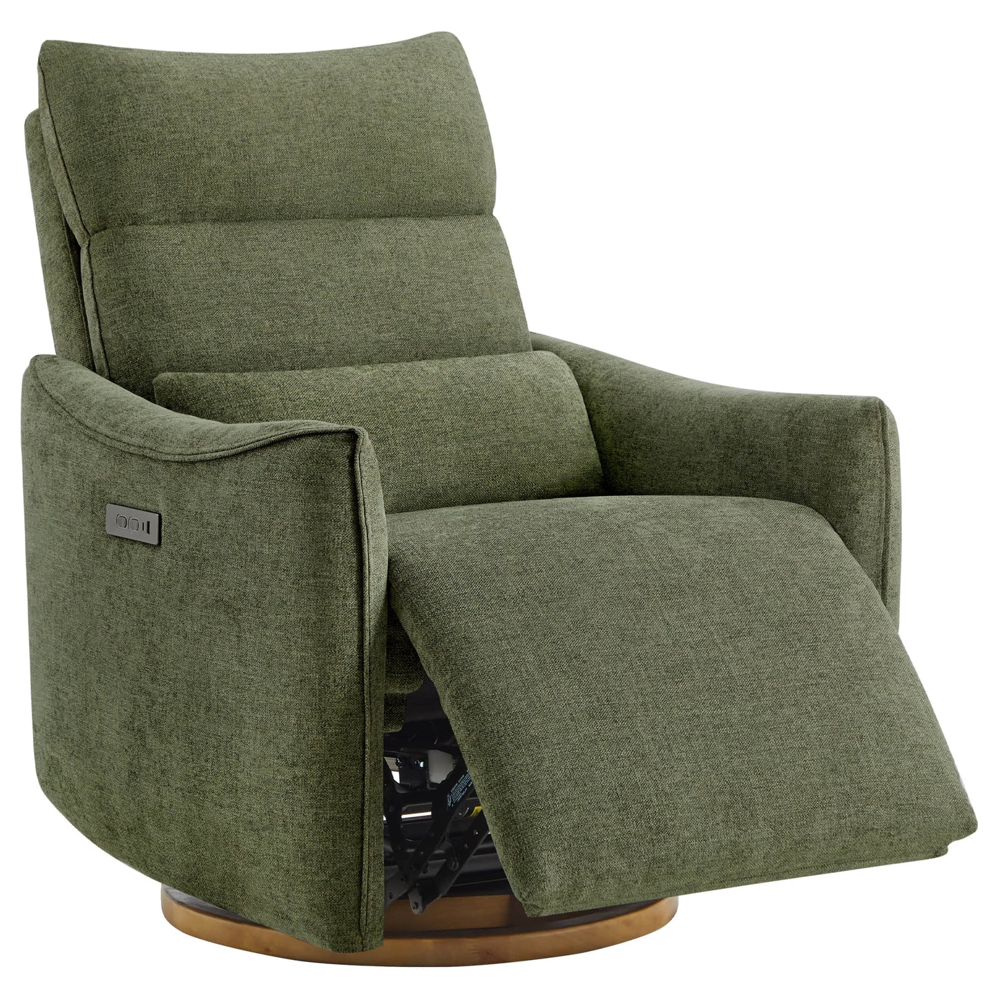 Swivel Nursery Glider Recliner with Power Headrest