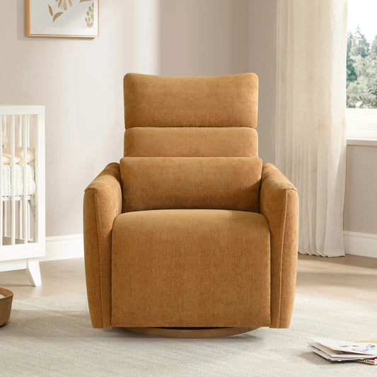 Swivel Nursery Glider Recliner with Power Headrest