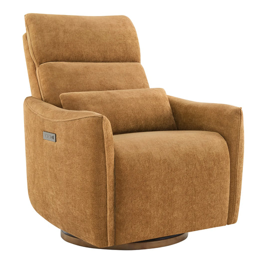 Swivel Nursery Glider Recliner with Power Headrest