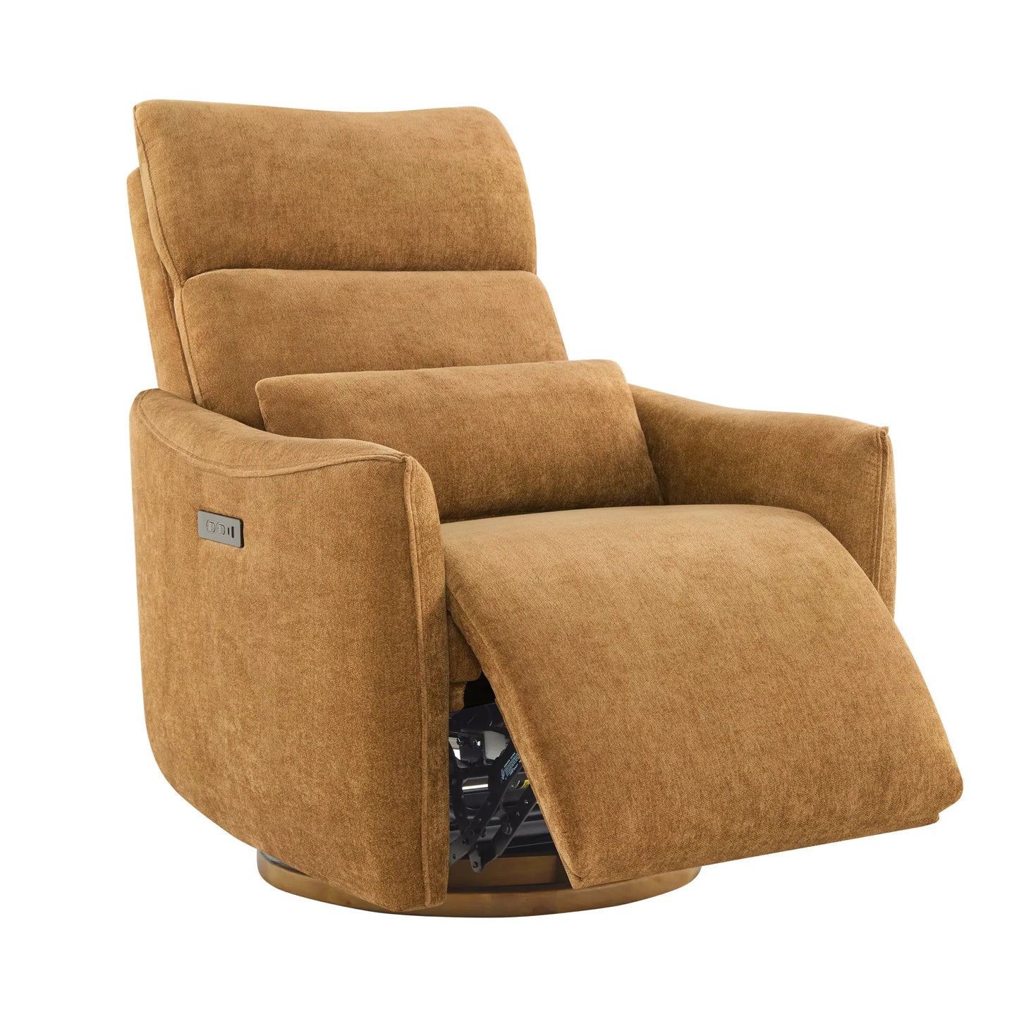 Swivel Nursery Glider Recliner with Power Headrest