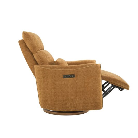 Swivel Nursery Glider Recliner with Power Headrest