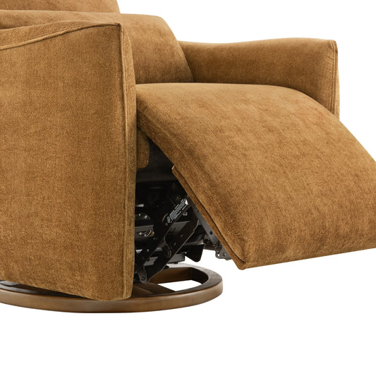 Swivel Nursery Glider Recliner with Power Headrest
