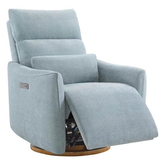Swivel Nursery Glider Recliner with Power Headrest