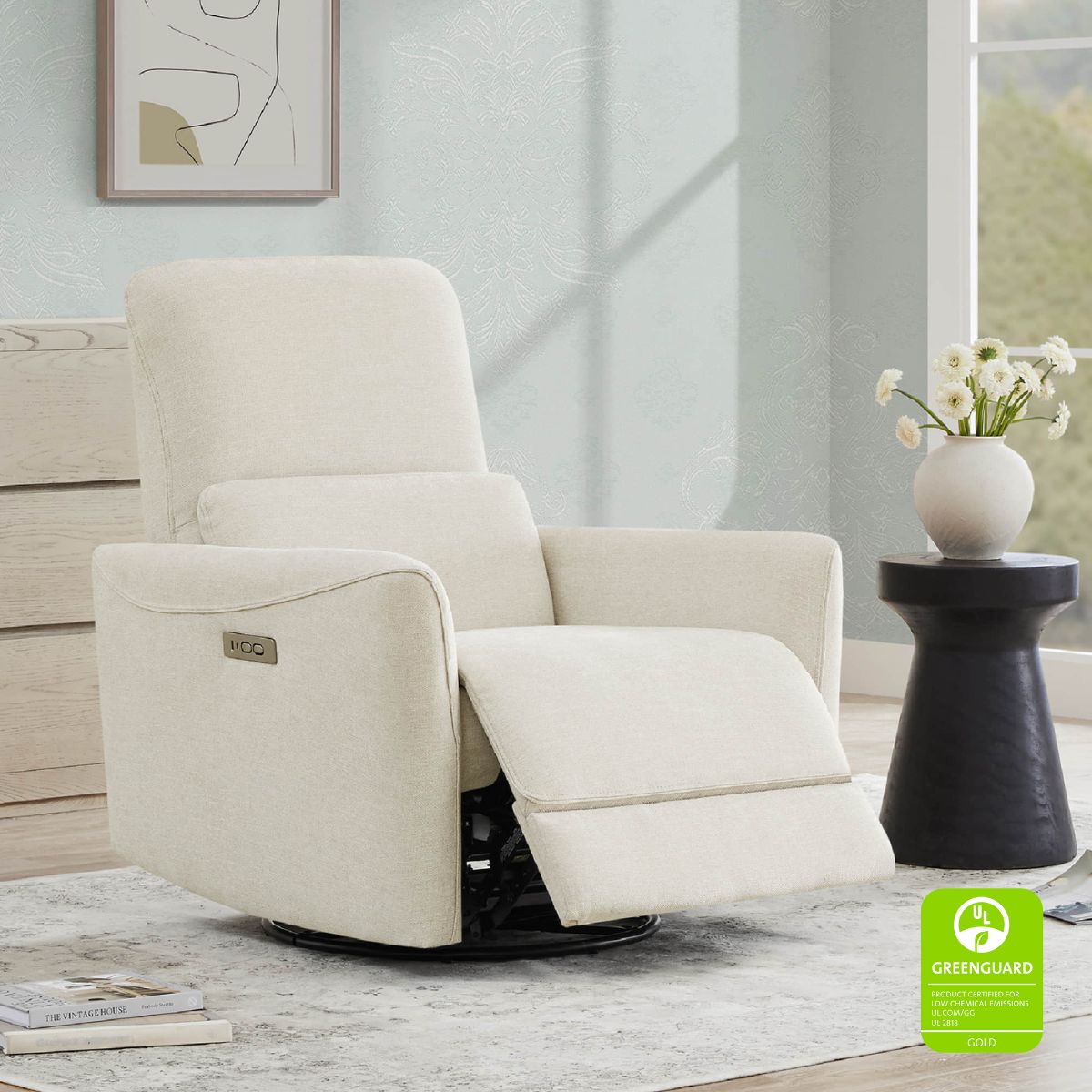 Swivel Nursery Glider Recliner with Power Recline
