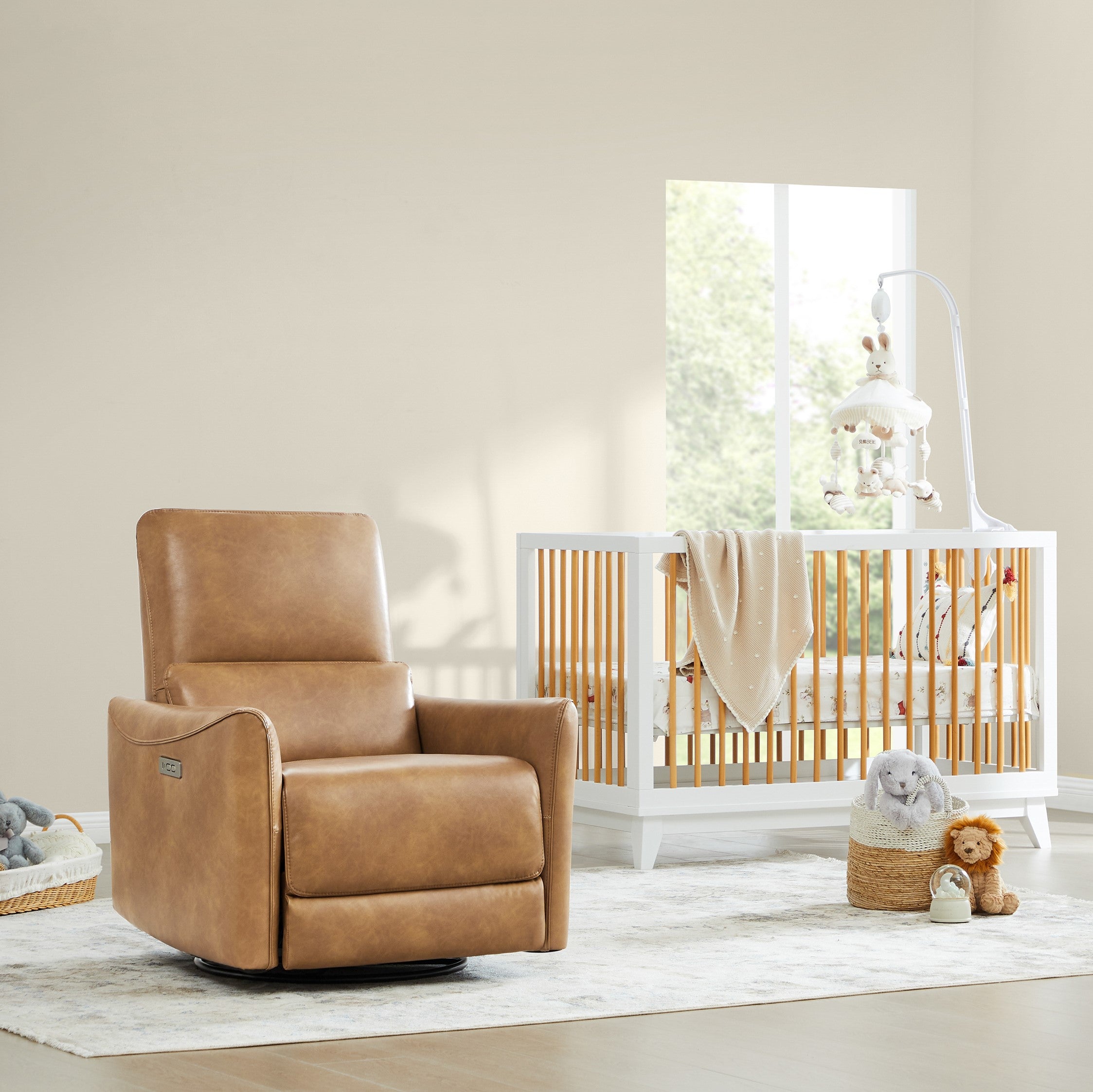 Swivel Nursery Glider Recliner with Power Recline