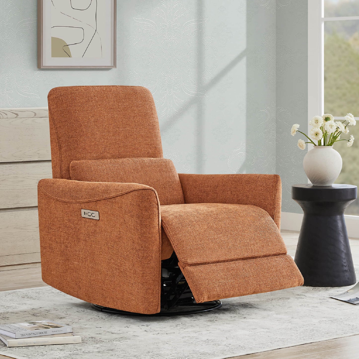 Swivel Nursery Glider Recliner with Power Recline