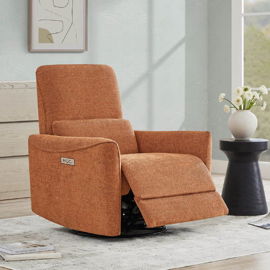 Swivel Nursery Glider Recliner with Power Recline