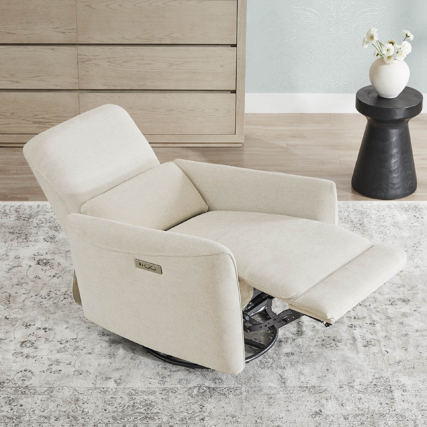 Swivel Nursery Glider Recliner with Power Recline