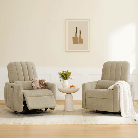 Swivel Nursery Glider Recliner with Shell Design