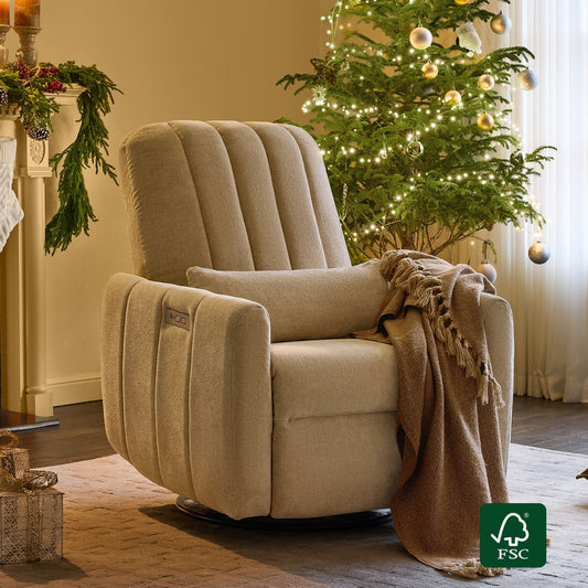 Swivel Nursery Glider Recliner with Shell Design