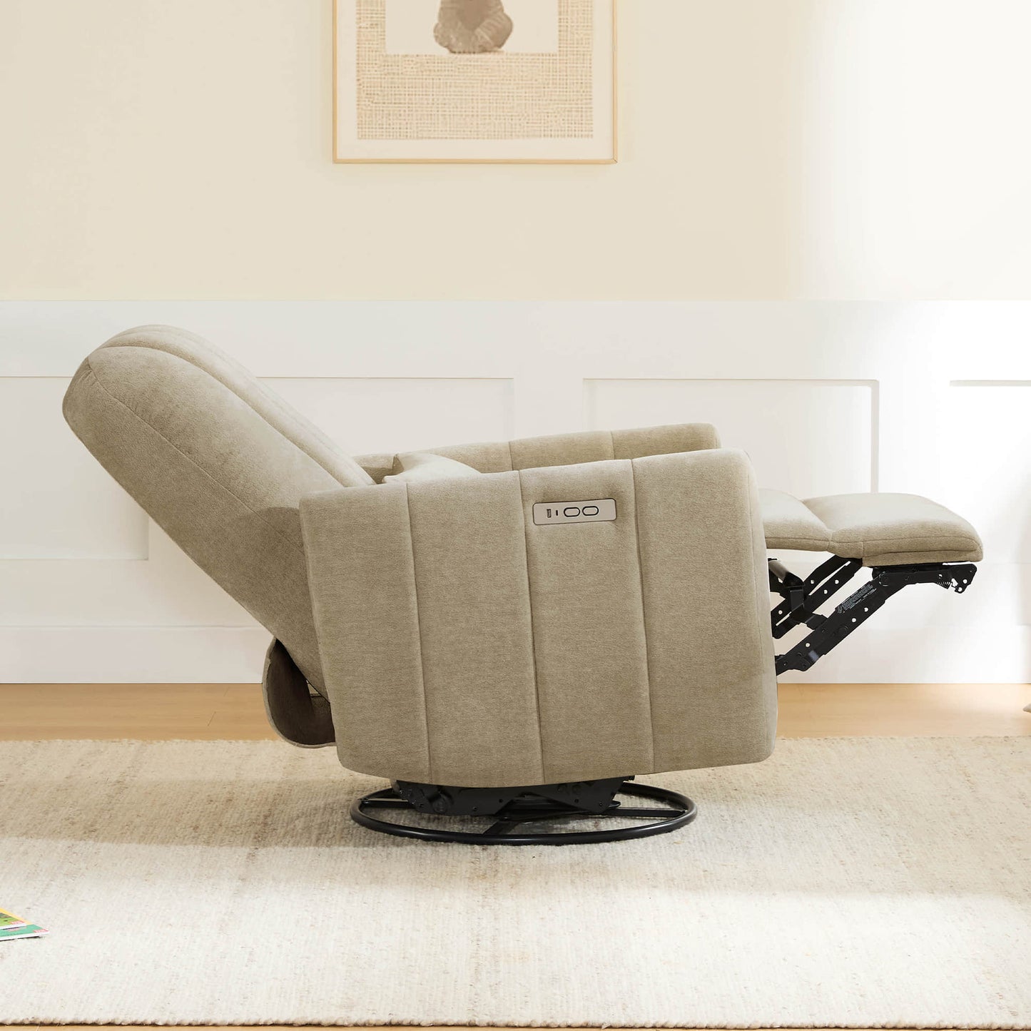 Swivel Nursery Glider Recliner with Shell Design