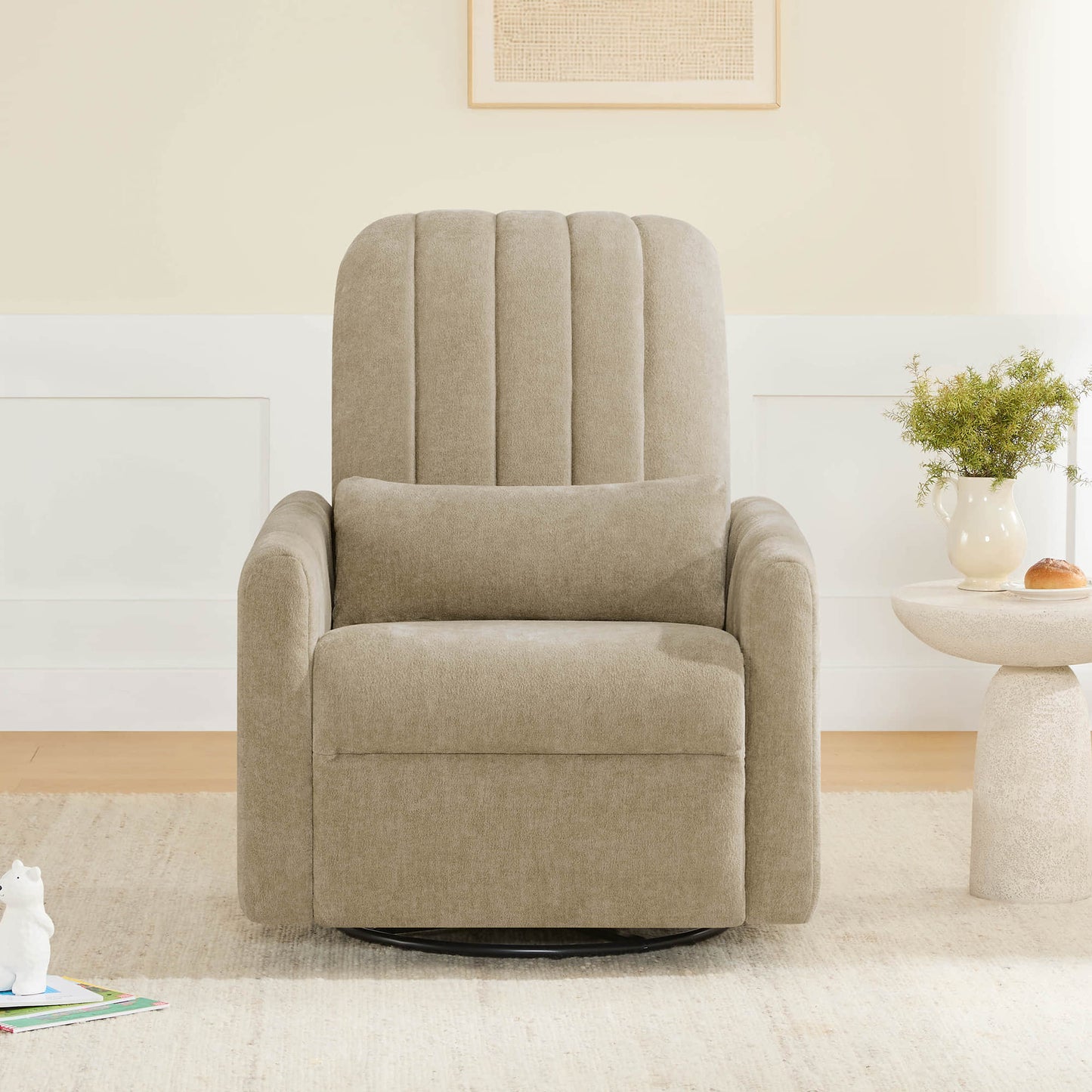 Swivel Nursery Glider Recliner with Shell Design