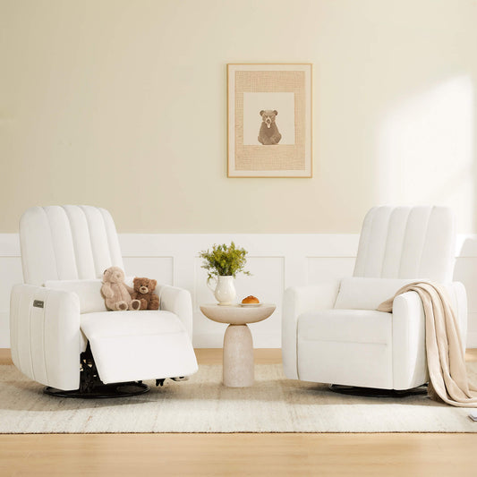 Swivel Nursery Glider Recliner with Shell Design