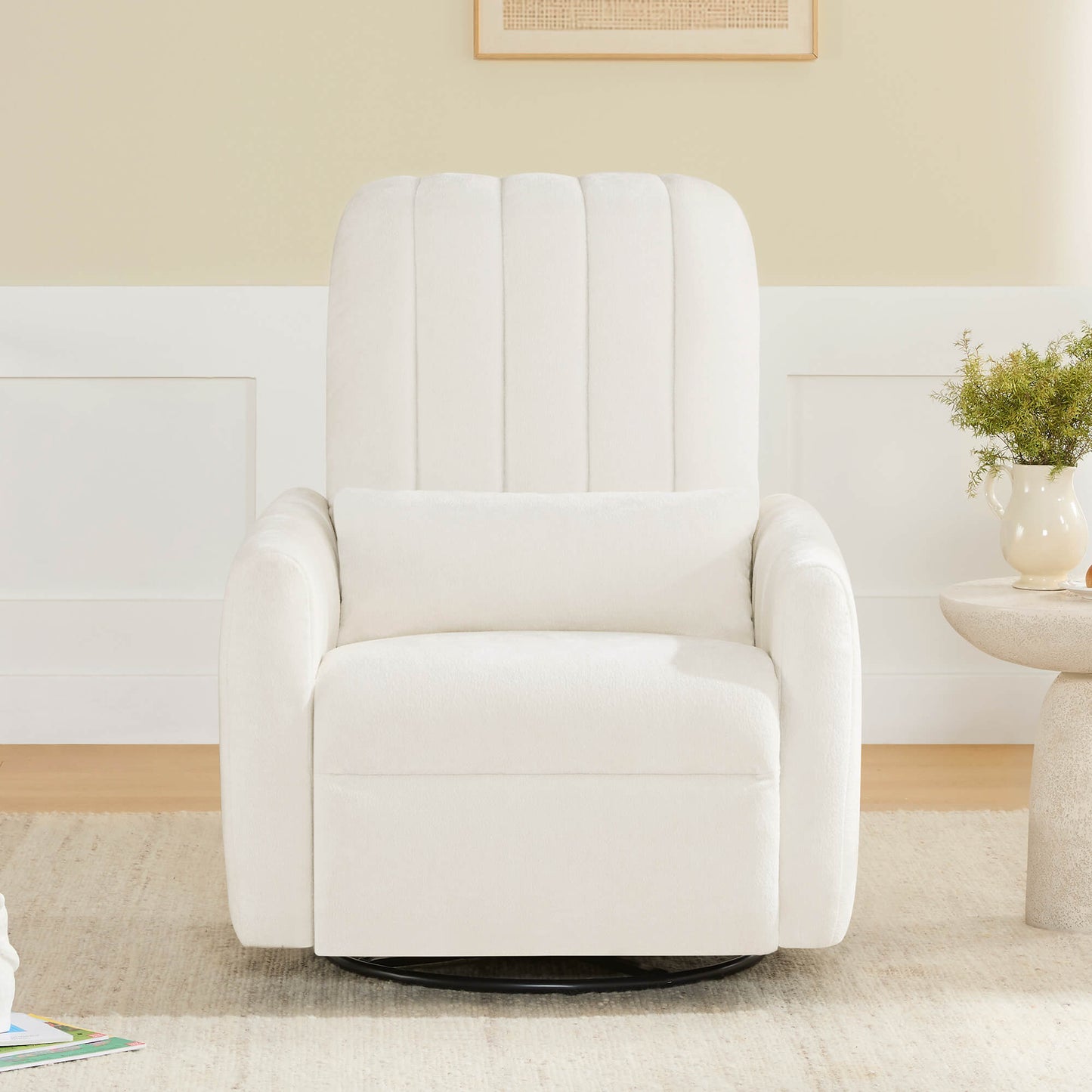 Swivel Nursery Glider Recliner with Shell Design
