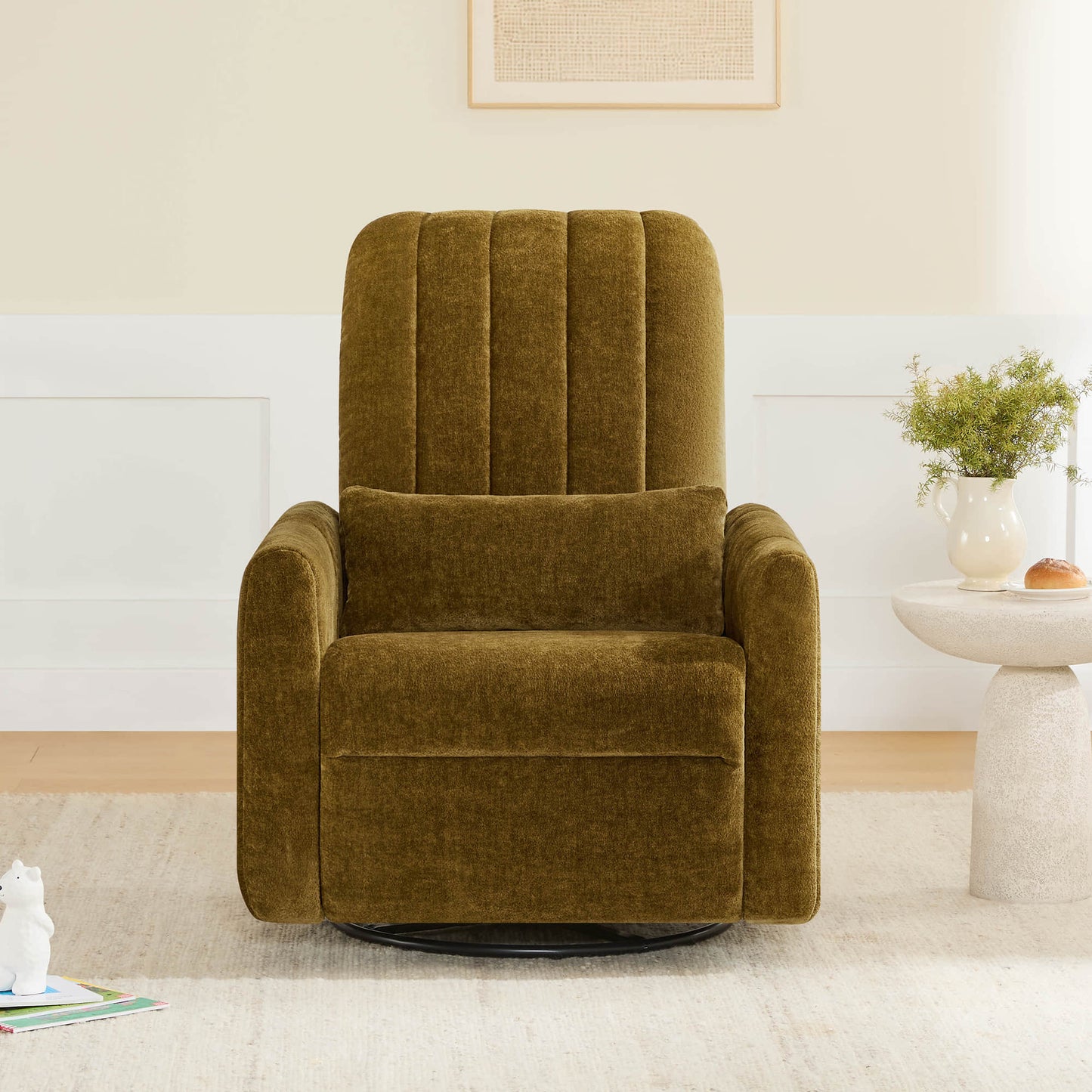 Swivel Nursery Glider Recliner with Shell Design