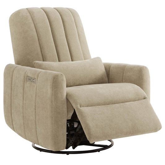 Swivel Nursery Glider Recliner with Shell Design