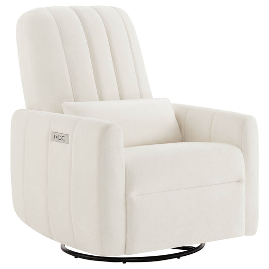 Swivel Nursery Glider Recliner with Shell Design