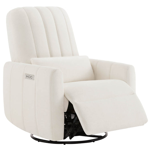 Swivel Nursery Glider Recliner with Shell Design
