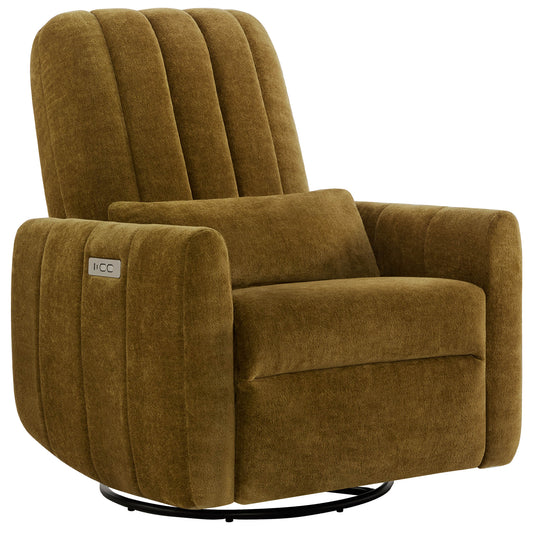 Swivel Nursery Glider Recliner with Shell Design