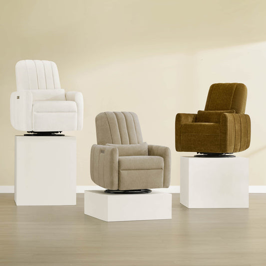 Swivel Nursery Glider Recliner with Shell Design
