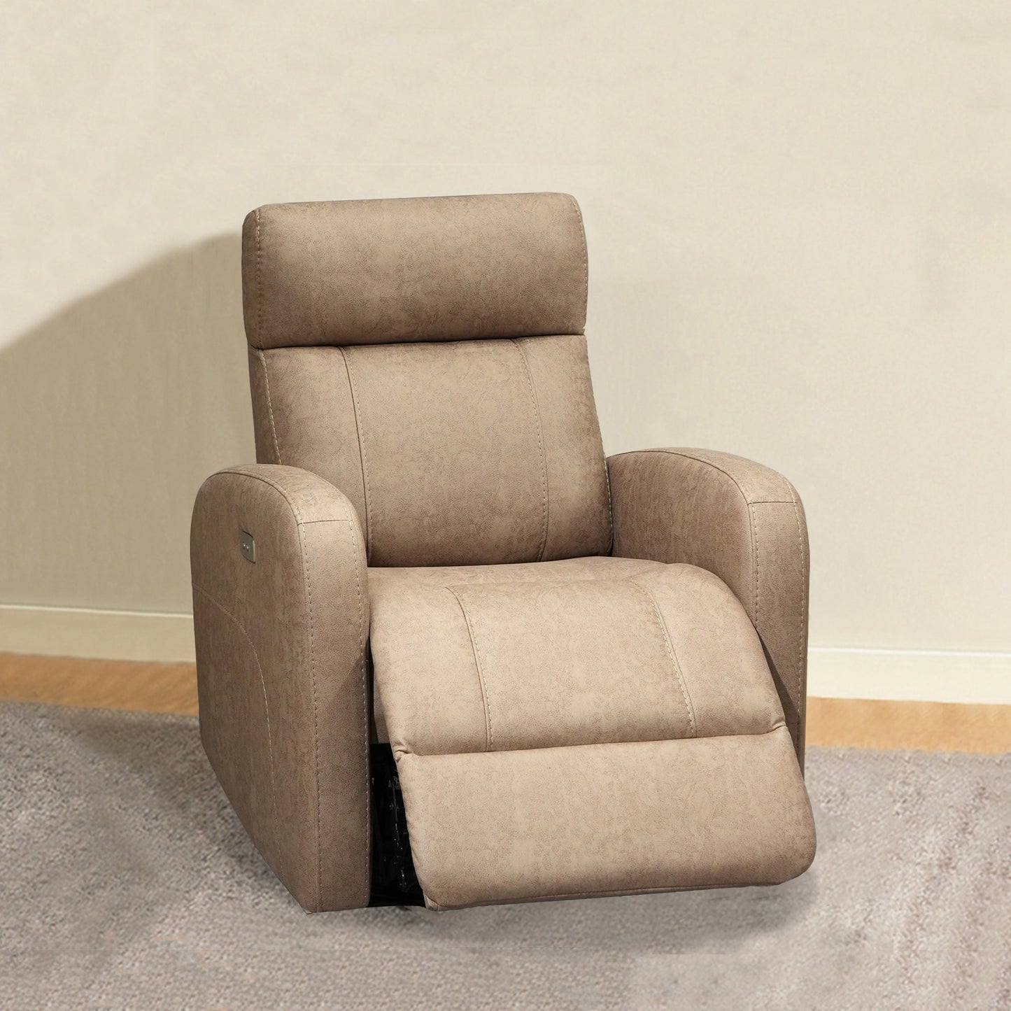 Swivel Recliner with Manual Headrest in Joy Fabric
