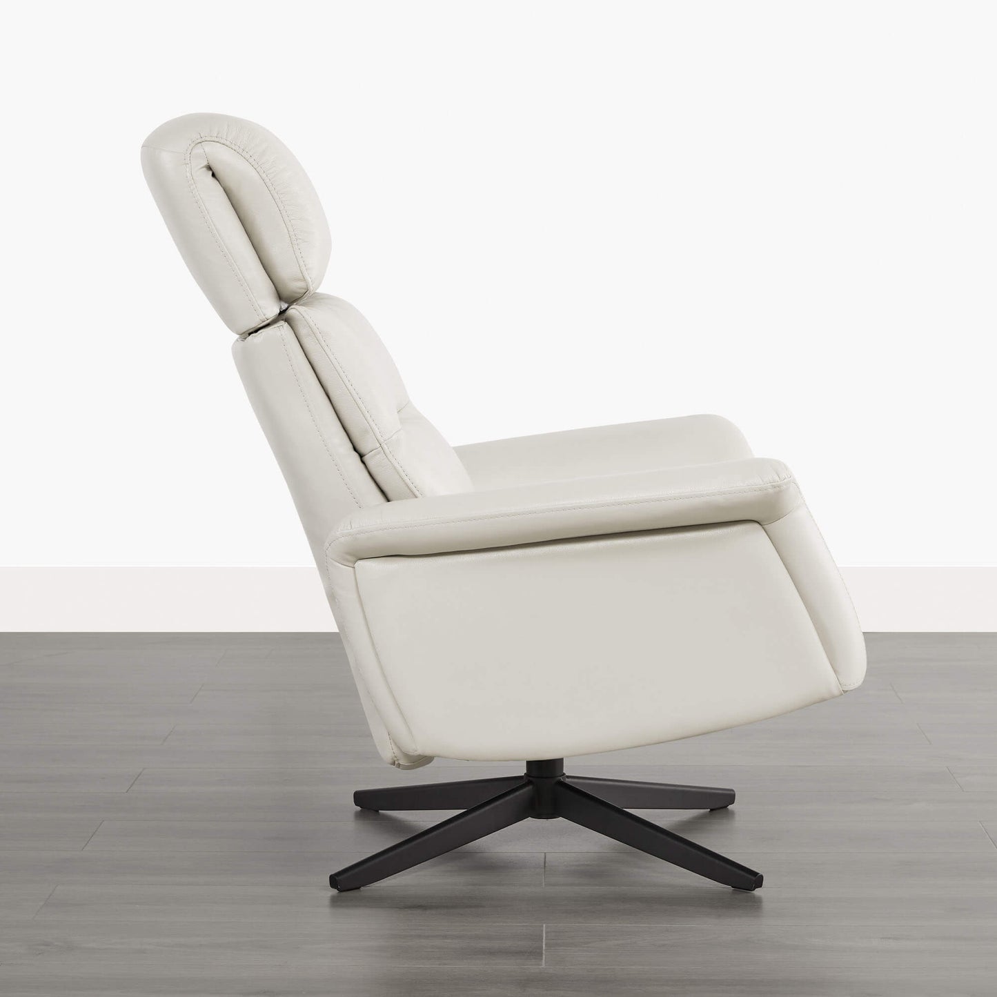 Swivel Reclining Chair & Ottoman in Genuine Leather